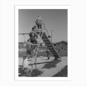 Children Playing On Slide At Fsa (Farm Security Administration) Labor Camp, Caldwell, Idaho By Russell Lee Art Print