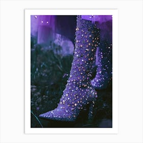 Purple Boots with sparkles Art Print