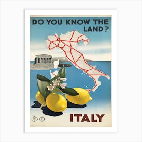 Vintage Italy Travel Poster, Jean Beaufort Art Print