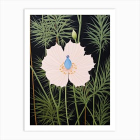 Flower Illustration Love In A Mist Nigella 4 Art Print