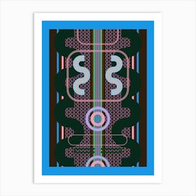 Fudge Blue Brown Geometric Abstract Art Print