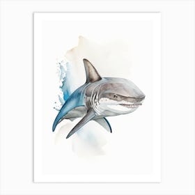 Narrowtooth Shark Watercolour Art Print