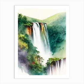 Jog Falls, India Water Colour  (3) Art Print