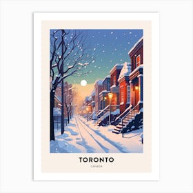 Winter Night  Travel Poster Toronto Canada 3 Art Print