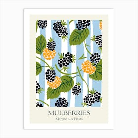 Marche Aux Fruits Mulberries Fruit Summer Illustration 1 Art Print