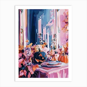 Halloween Table Setting Art Print