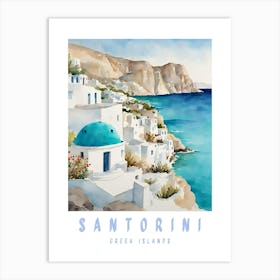 Santorini Travel Art Print Art Print