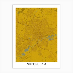 Nottingham Yellow Blue Art Print