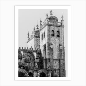 Porto Cathedral | Black and white travel photography Art Print