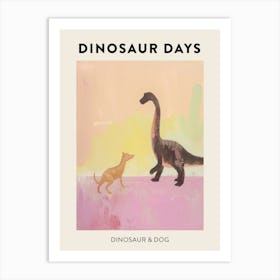Dinosaur & A Dog Poster 2 Art Print