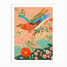 Maximalist Bird Painting Robin 2 Art Print