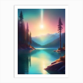 Sunset In The Forest 1 Art Print