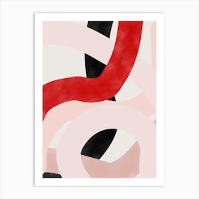 Pink and Red Brush Strokes Art Print