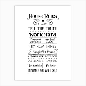 House Rules Art Print