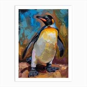 Galapagos Penguin Deception Island Colour Block Painting 4 Art Print