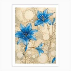 Blue Lilies 1 Art Print