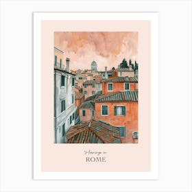 Mornings In Rome Rooftops Morning Skyline 4 Art Print