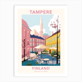 Tampere, Finland, Flat Pastels Tones Illustration 1 Poster Art Print