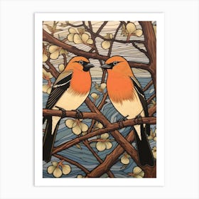 Art Nouveau Birds Poster Cedar Waxwing 4 Art Print