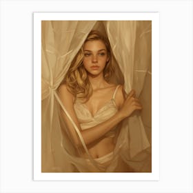 Woman In Lingerie Art Print