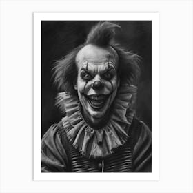 Echoes of Maniacal Laughter Creepy Freaky Clown Art Print