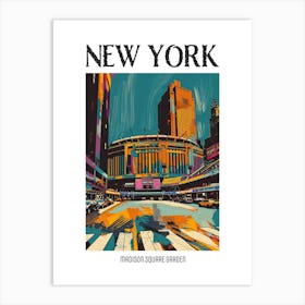 Madison Square Garden New York Colourful Silkscreen Illustration 3 Poster Art Print