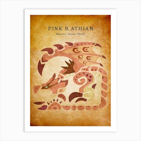 Pink Rathian Vintage Art Print