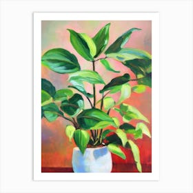 Heartleaf Philodendron 2  Impressionist Painting Art Print