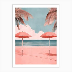 Pink Beach Canvas Print Art Print