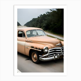 Old Car On The Road 9 Art Print