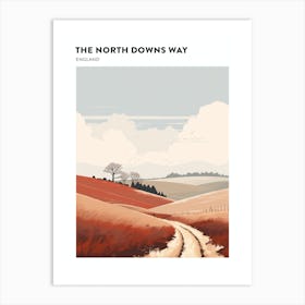The North Downs Way England 1 Hiking Trail Landscape Poster Art Print