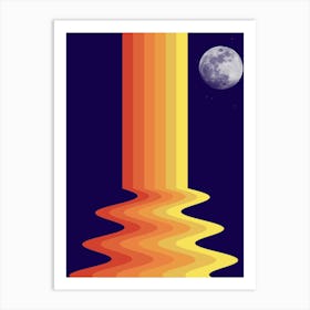 Moon And Heat Waves Art Print