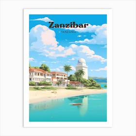 Zanzibar Tanzania Summer Travel Illustration Art Print