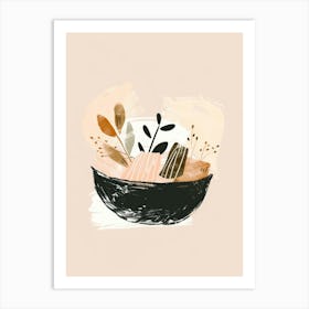 Illustration Of A Bowl Art Print