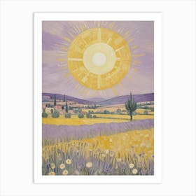 Sun In A Lavender Field Art Print