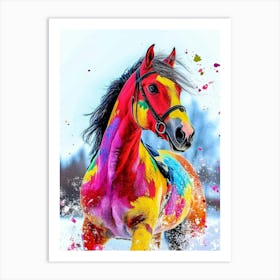 Abstract Colourful Horse Art Print