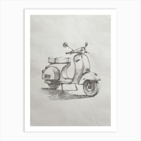 Vespa - pencil drawing (2) Art Print