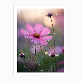 Cosmos Wildflower At Dawn In South Western Style (4) Art Print