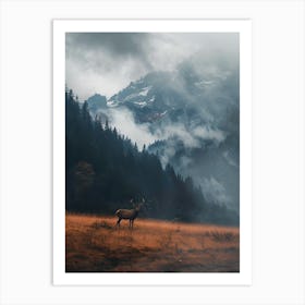 Stag In The Mountains Art Print