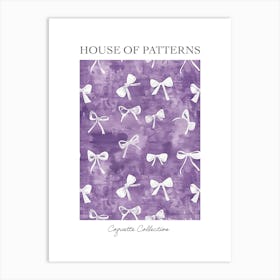 White And Purle Bows 4 Pattern Poster Art Print