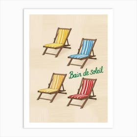 Beach Chairs 3 Art Print