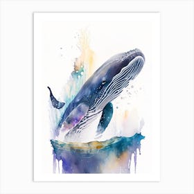 Northern Right Whale Storybook Watercolour  (4) Art Print