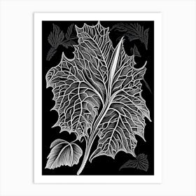 Patchouli Leaf Linocut Art Print