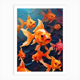 Default Abstract Painting Of A Cartoon Of Goldfish In Bright C 0 (1) Art Print