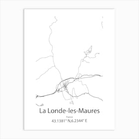 La Londe Les Maures,France Minimalist Map Art Print