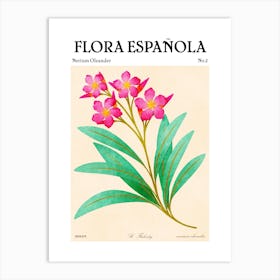 Spanish Flora Nerium Oleander Art Print