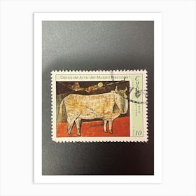 Cow In A Field Art Print