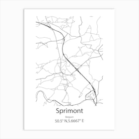 Sprimont,Belgium Minimalist Map Art Print