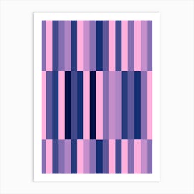 Pink And Blue Stripes Art Print