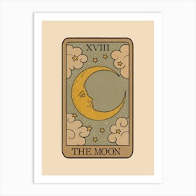 The Moon - Vintage Tarot Art Print